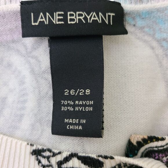 Lane Bryant Womens Plus SZ 26 /28 Cardigan Sweater Paisley Sequined Lightweight - Picture 8 of 9